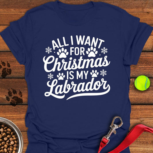 Labrador Christmas T-Shirt Navy