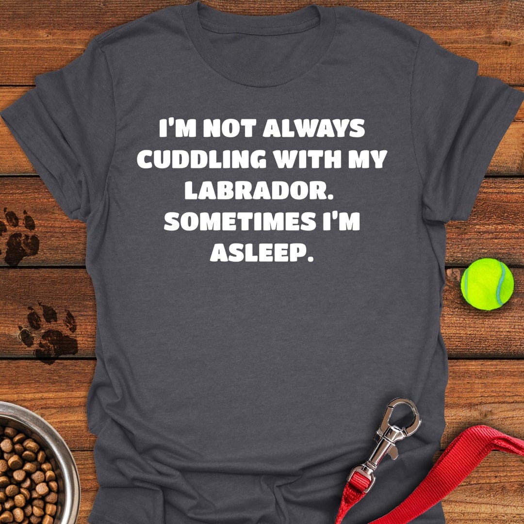Labrador Cuddling Dark Heather