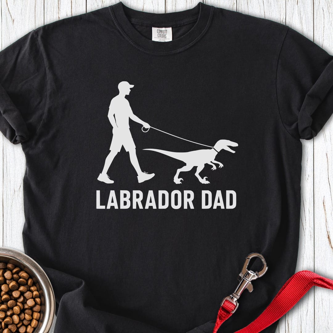 Labrador Dad Velicoraptor Premium Tee Black