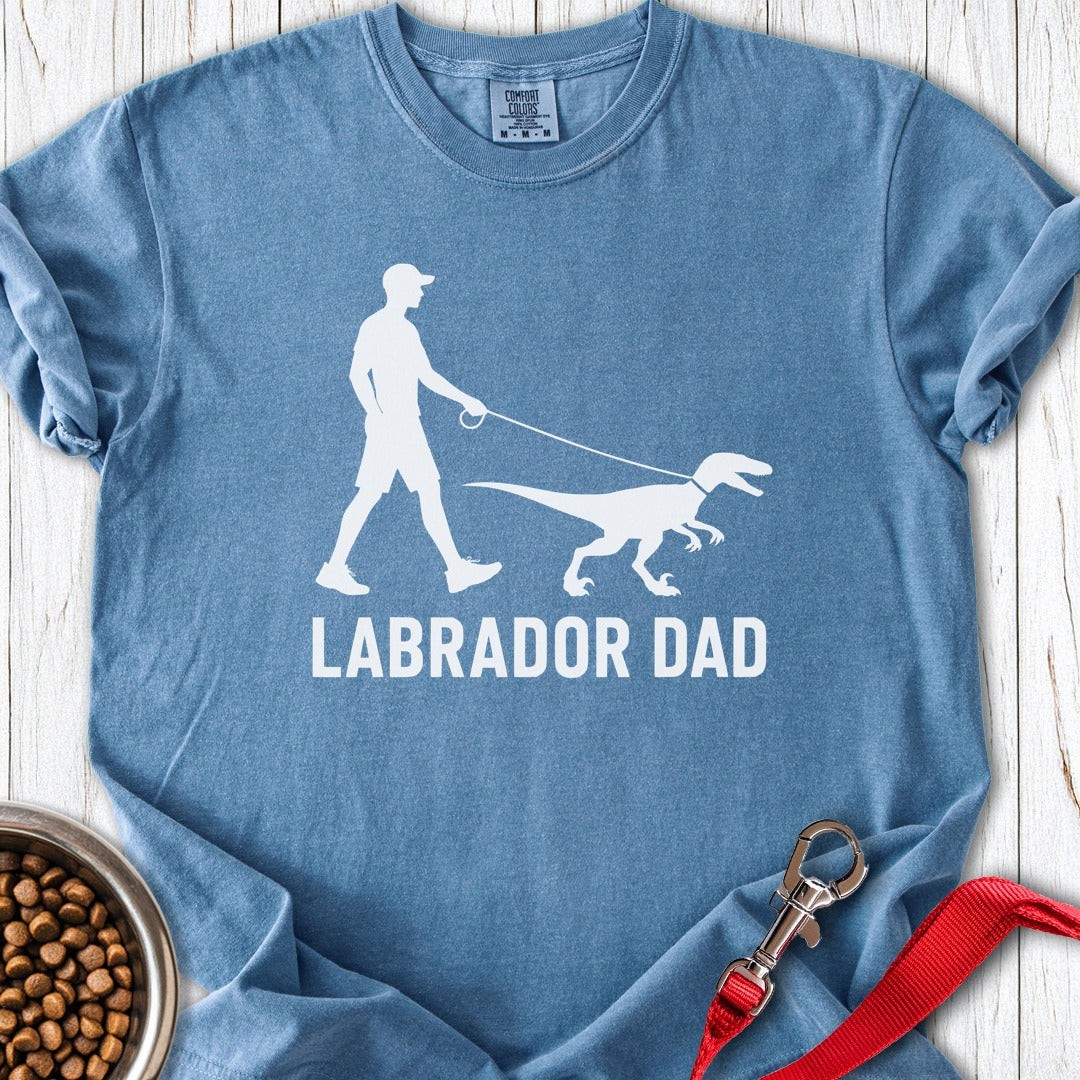 Labrador Dad Velicoraptor Premium Tee Blue Jean