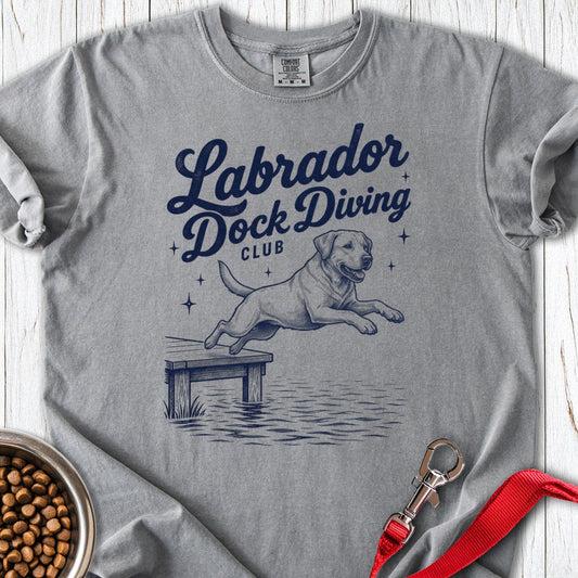 Labrador Dock Diving Club Premium Tee Grey