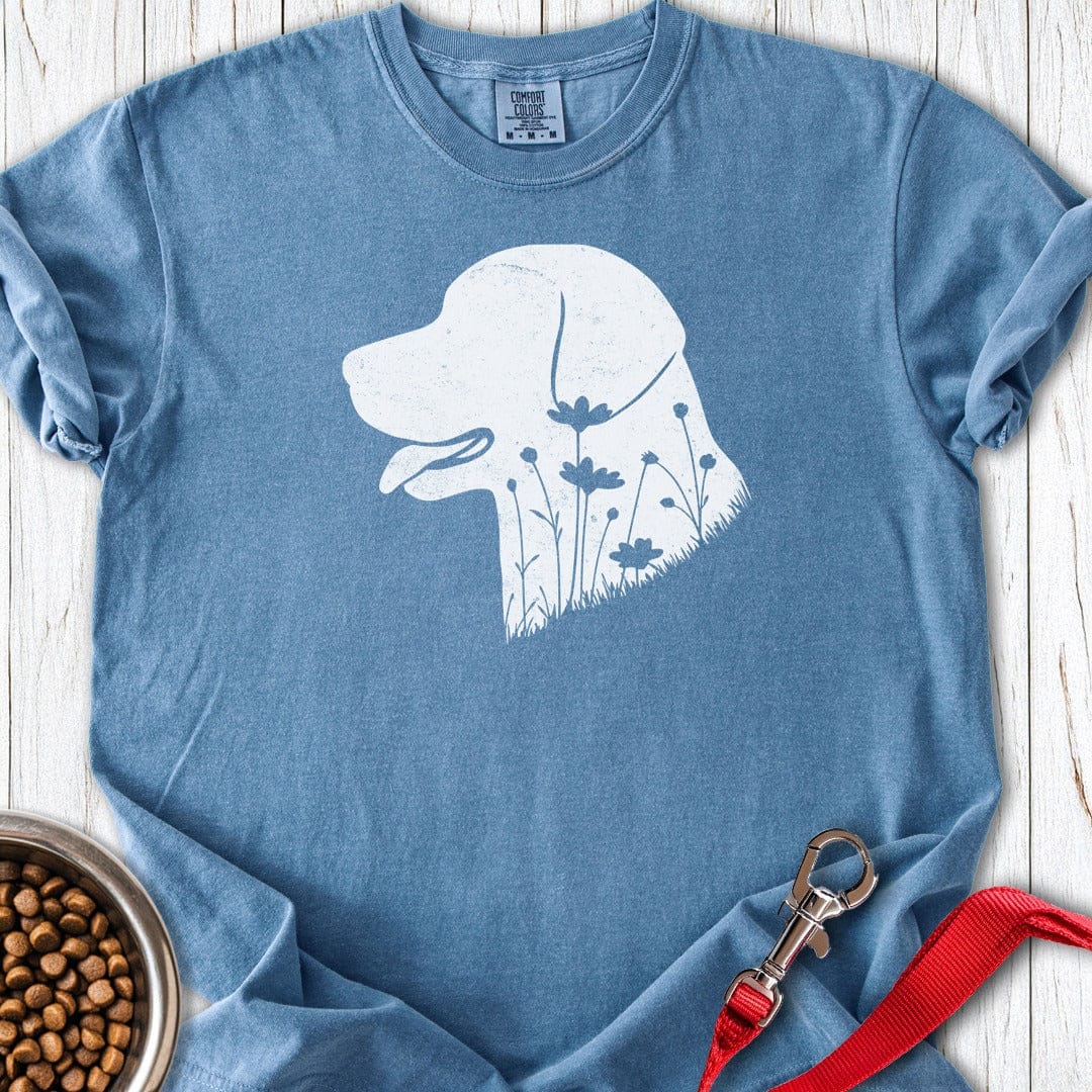 Labrador Flowers Premium Tee Blue Jean