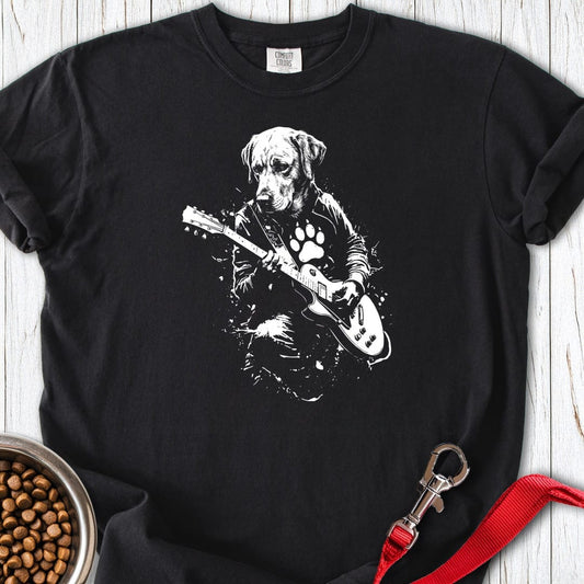 Labrador Left Pawed Rocker Premium Tee Black