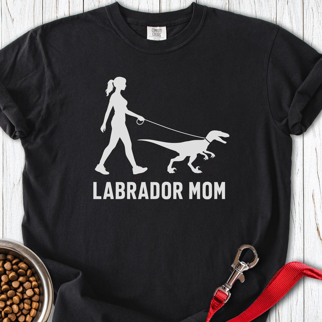 Labrador Mom Velicoraptor Premium Tee Black
