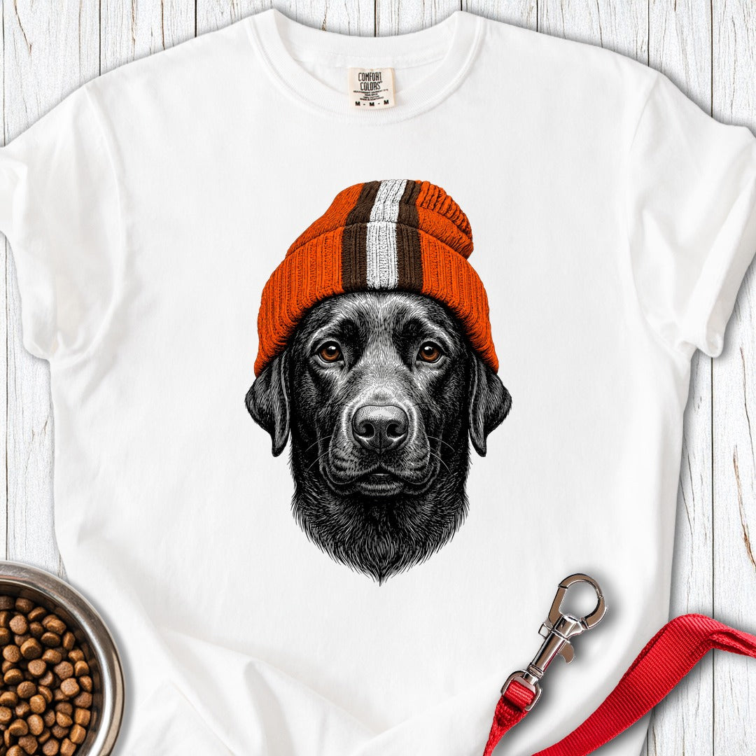 Labrador Orange Brown Beanie Premium Tee White