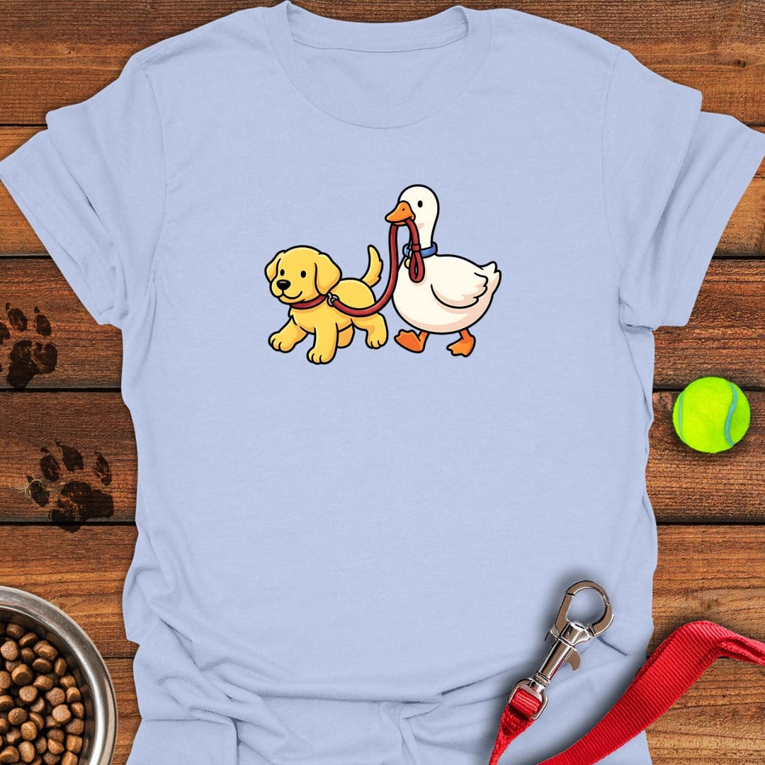 Labrador Puppy and Goose Light Blue