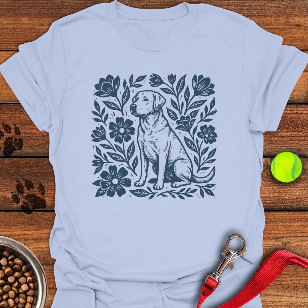 Labrador Retriever Linocut Light Blue