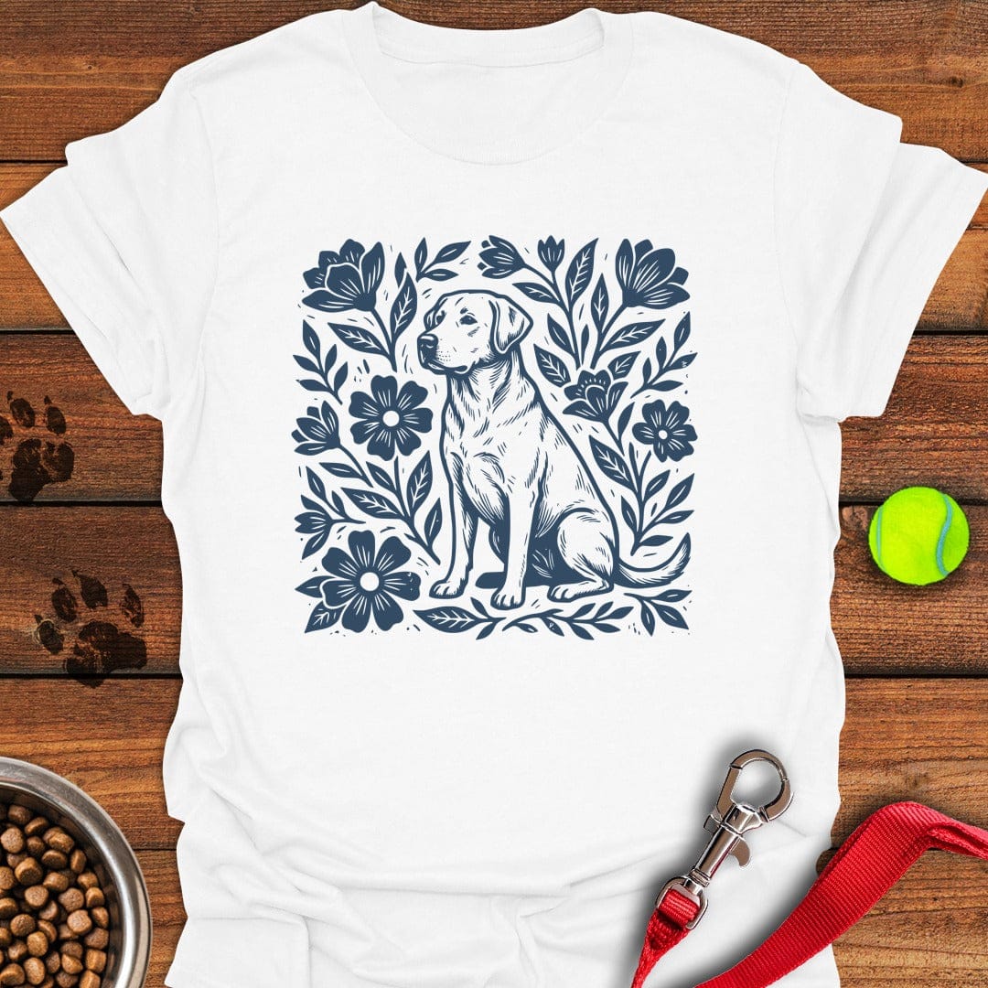 Labrador Retriever Linocut White