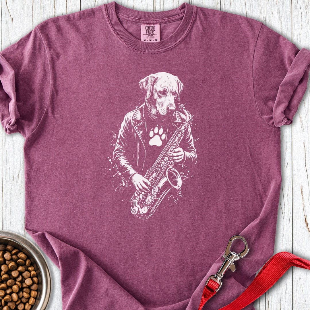 Labrador Sax Player Premium Tee Berry