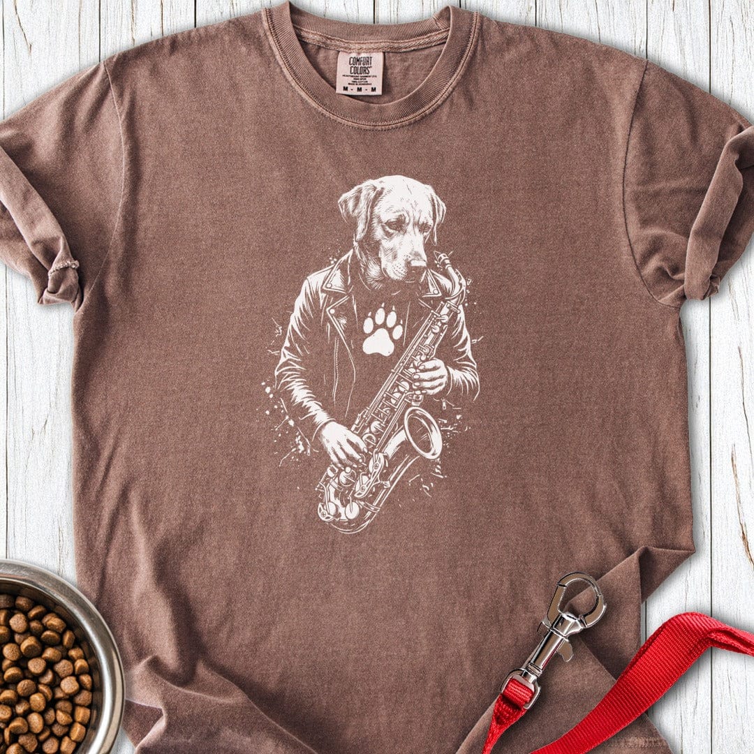 Labrador Sax Player Premium Tee Espresso