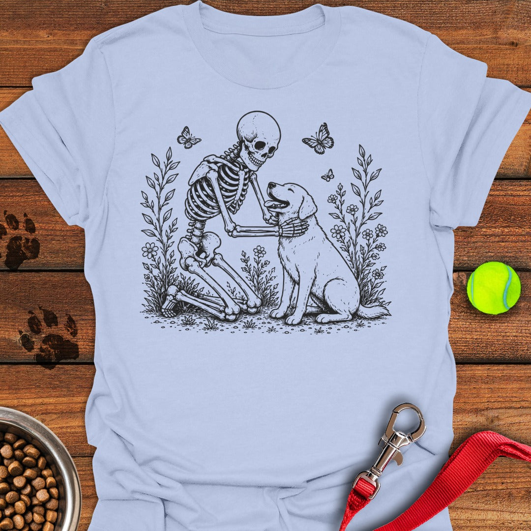 Labrador Skeleton Halloween Light Blue