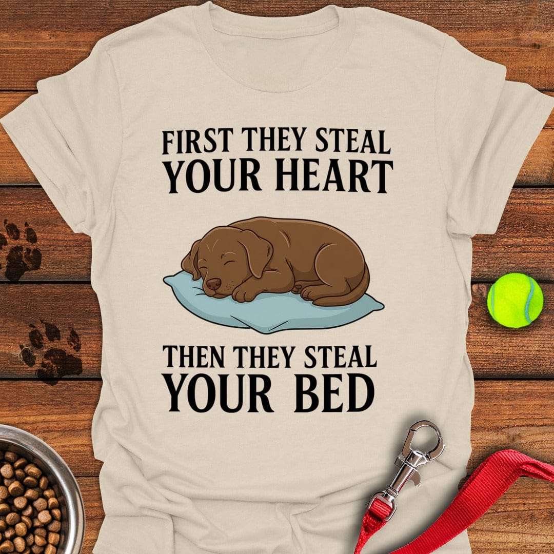 Labrador Stealing Bed Natural
