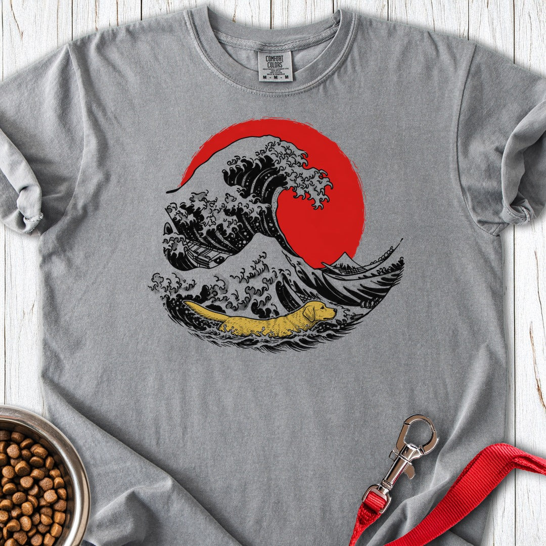 Labrador Swimming Premium Tee Grey