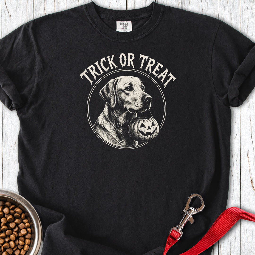 Labrador Trick or Treat Halloween Premium Tee Black