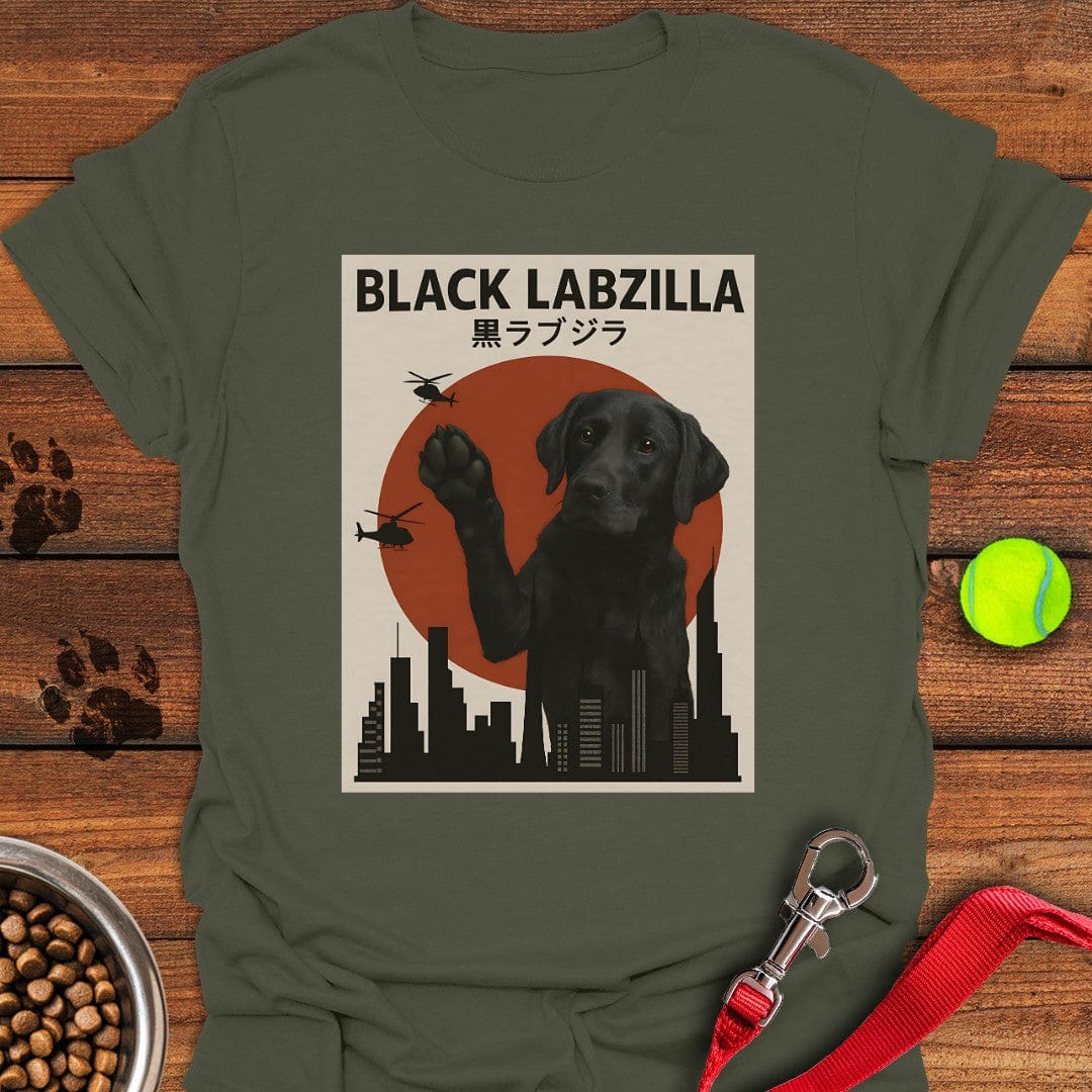 Black Labzilla T-Shirt Military Green