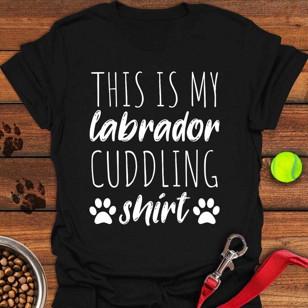 Labrador Cuddling T-Shirt Black