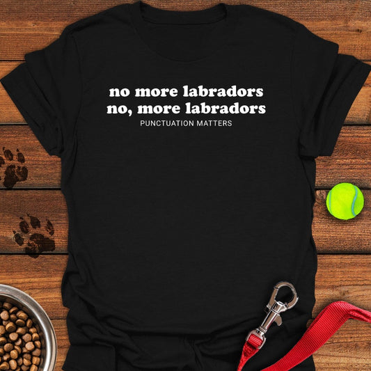 Funny Labrador Punctuation T-Shirt Black