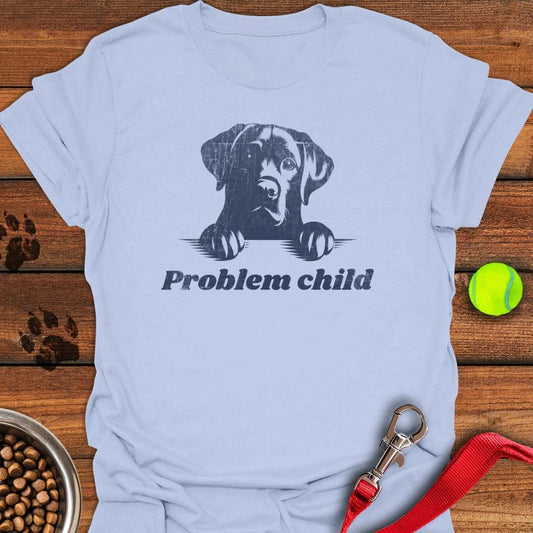 Problem Child Labrador T-Shirt Light Blue