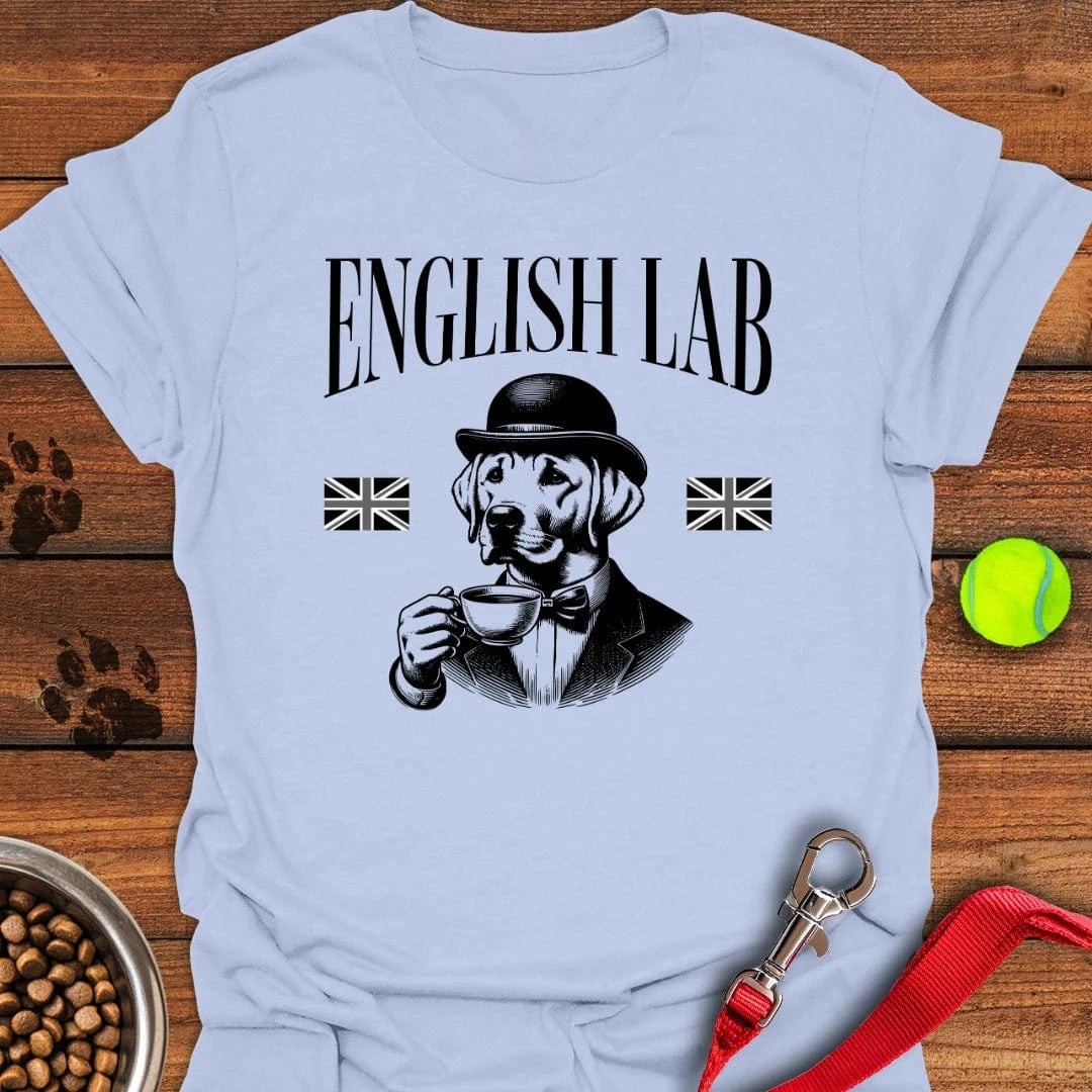 Funny English Labrador T-Shirt Light Blue
