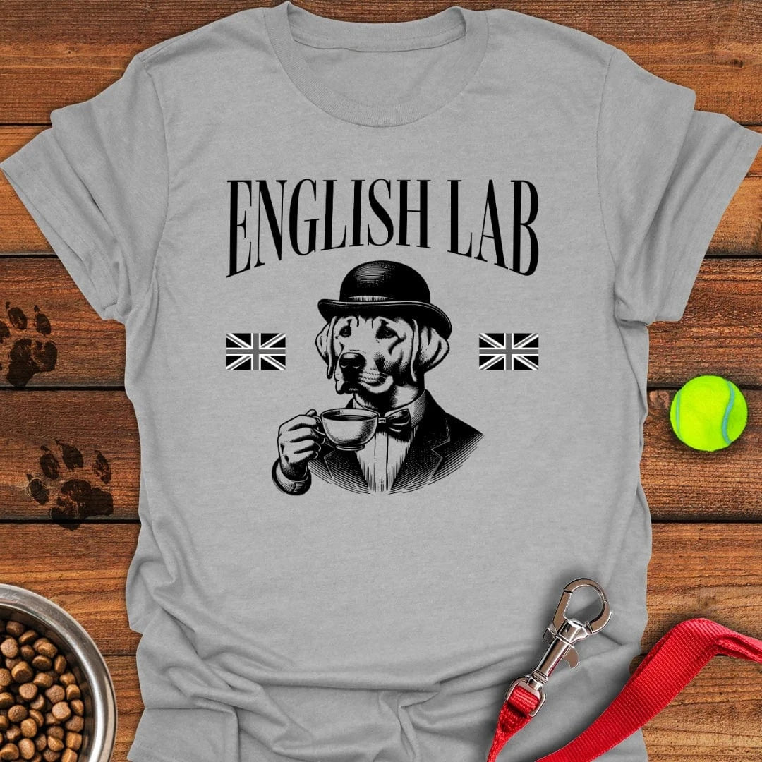 Funny English Labrador T-Shirt Sport Grey