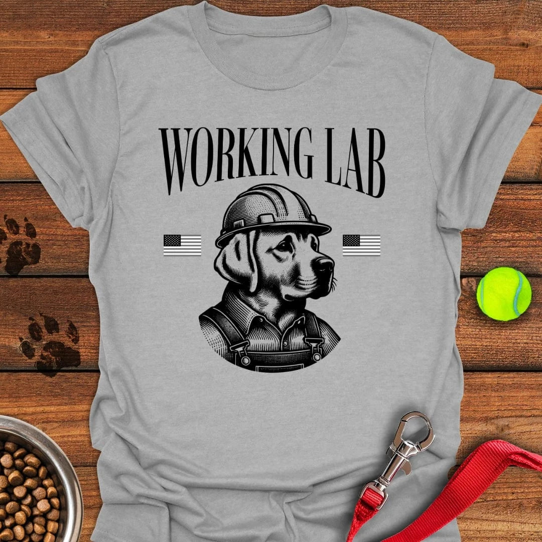 Funny Working Labrador T-Shirt Sport Grey