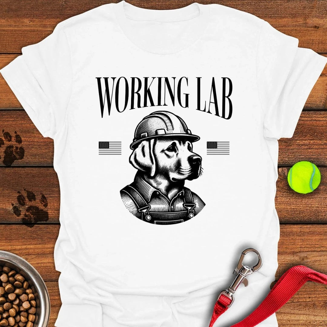 Funny Working Labrador T-Shirt White