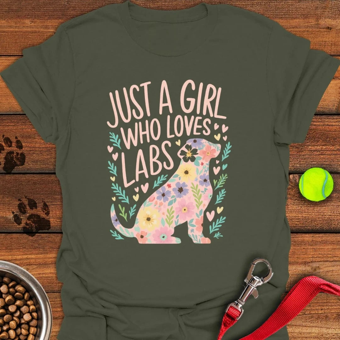 Girl Loves Labs T-Shirt Military Green