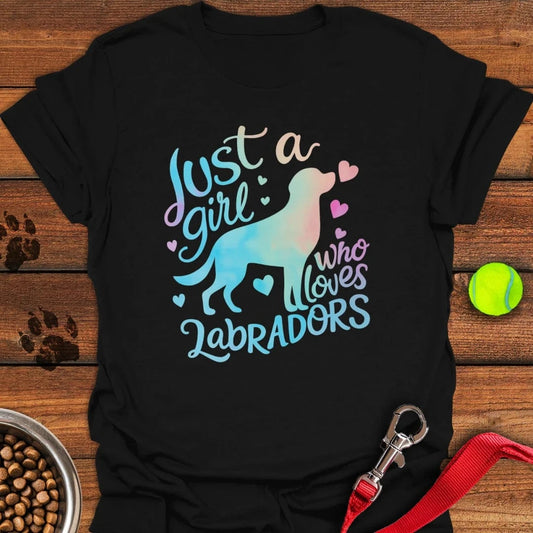 Girl Who Loves Her Labrador T-Shirt Black