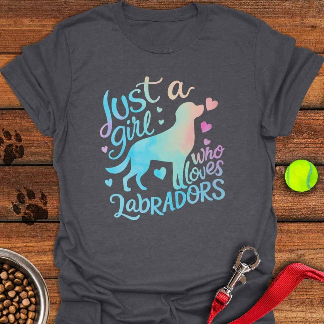 Girl Who Loves Her Labrador T-Shirt Dark Heather