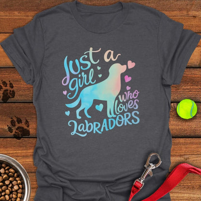 Girl Who Loves Her Labrador T-Shirt Dark Heather
