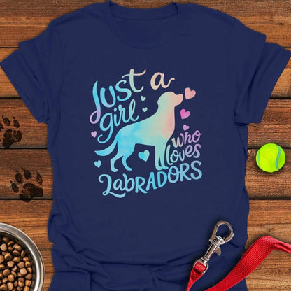 Girl Who Loves Her Labrador T-Shirt Navy