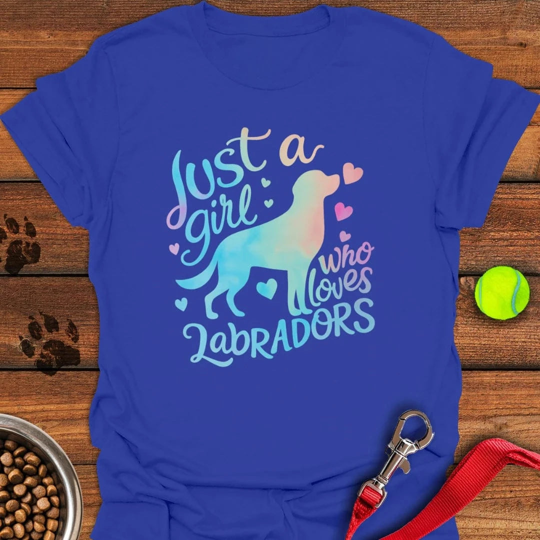 Girl Who Loves Her Labrador T-Shirt Royal
