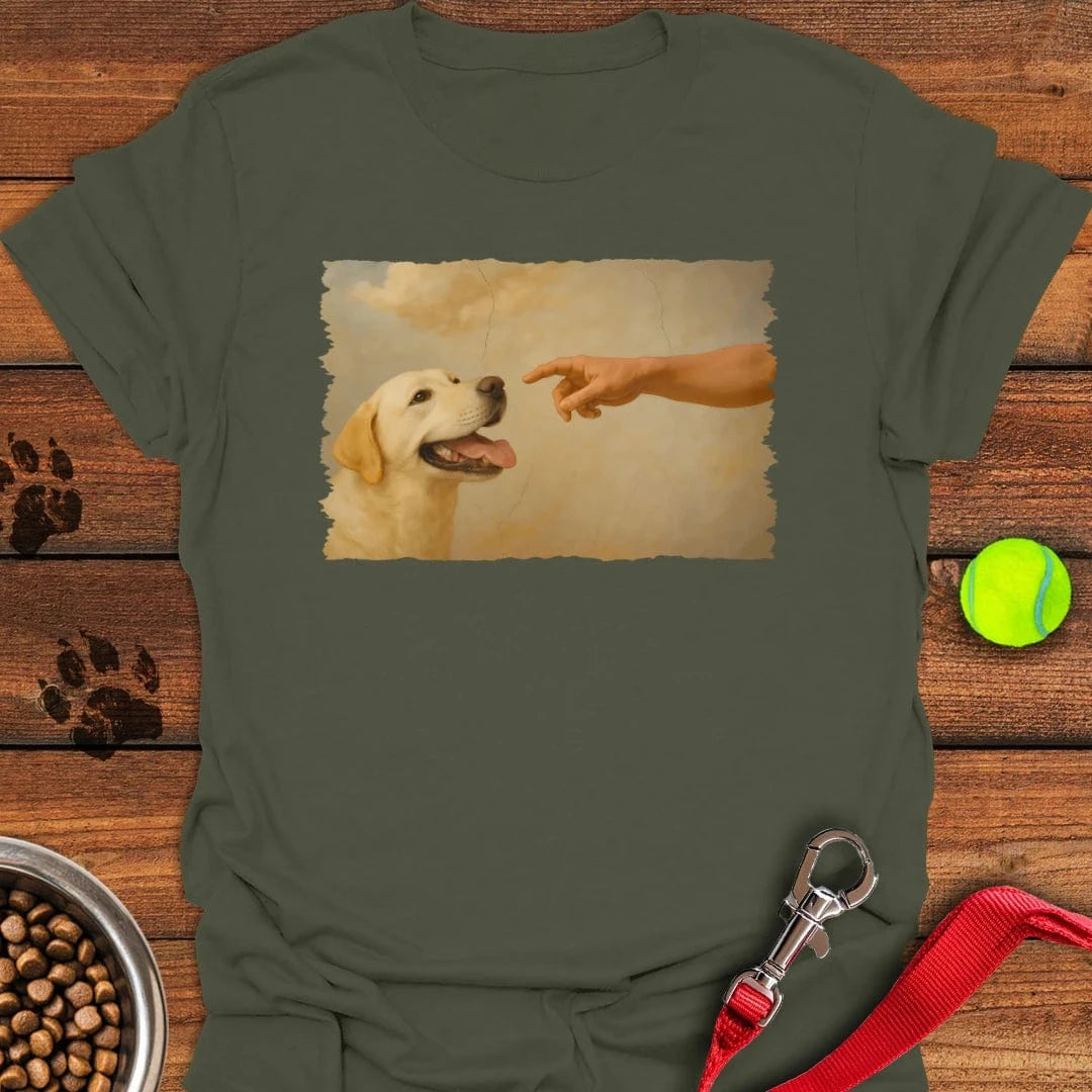 Gods Creates Yellow Labrador T-Shirt Military Green