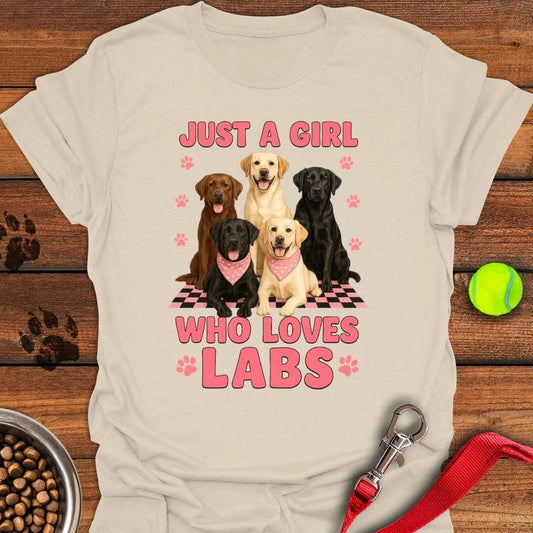 A Girl Who Loves Labs T-Shirt Natural