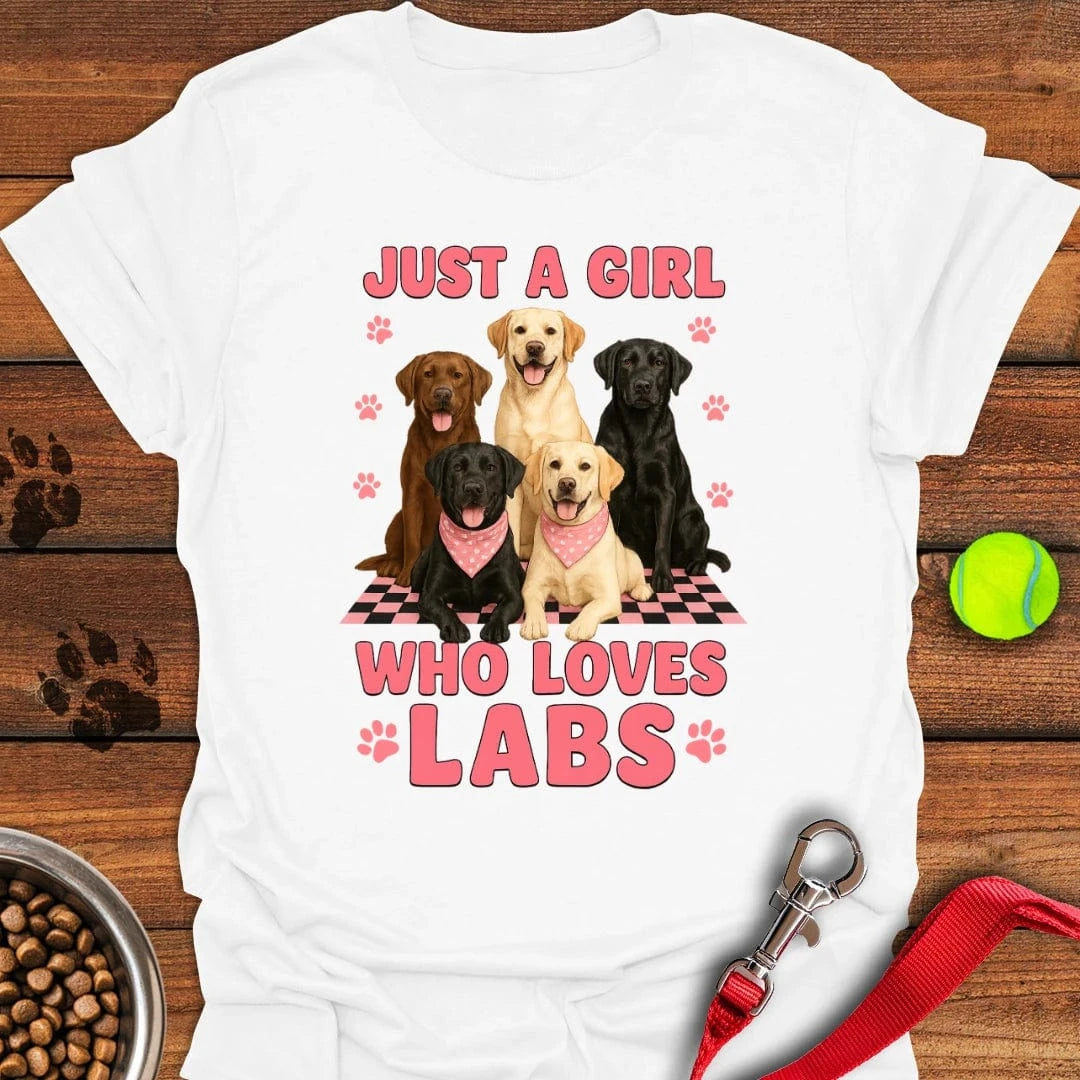 A Girl Who Loves Labs T-Shirt White