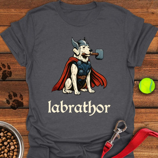 Labrathor White Labrador T-Shirt Dark Heather