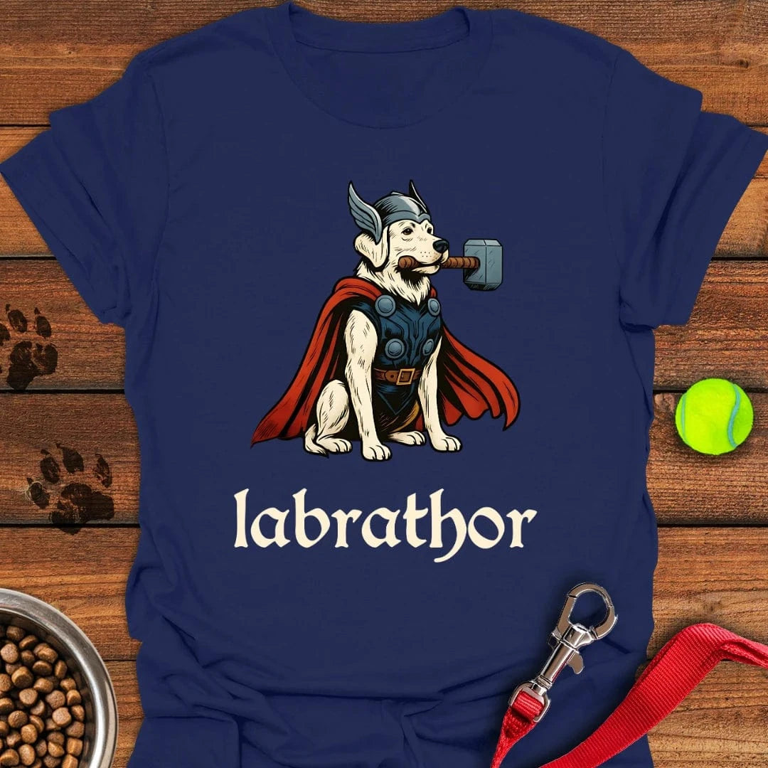 Labrathor White Labrador T-Shirt Navy