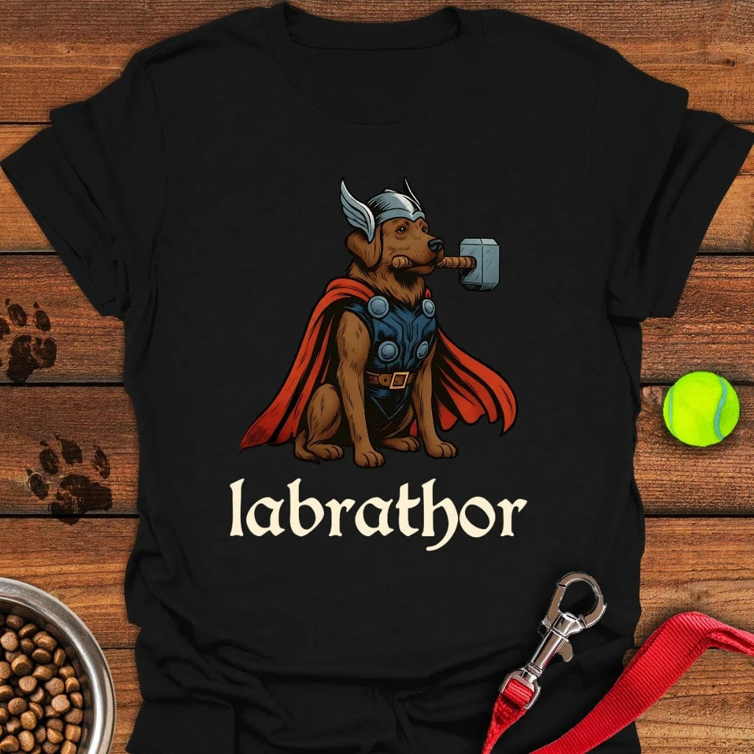 Labrathor Chocolate Labrador T-Shirt Black