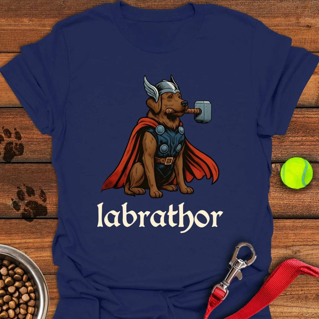 Labrathor Chocolate Labrador T-Shirt Navy