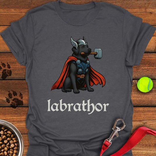 Labrathor Black Labrador T-Shirt Dark Heather