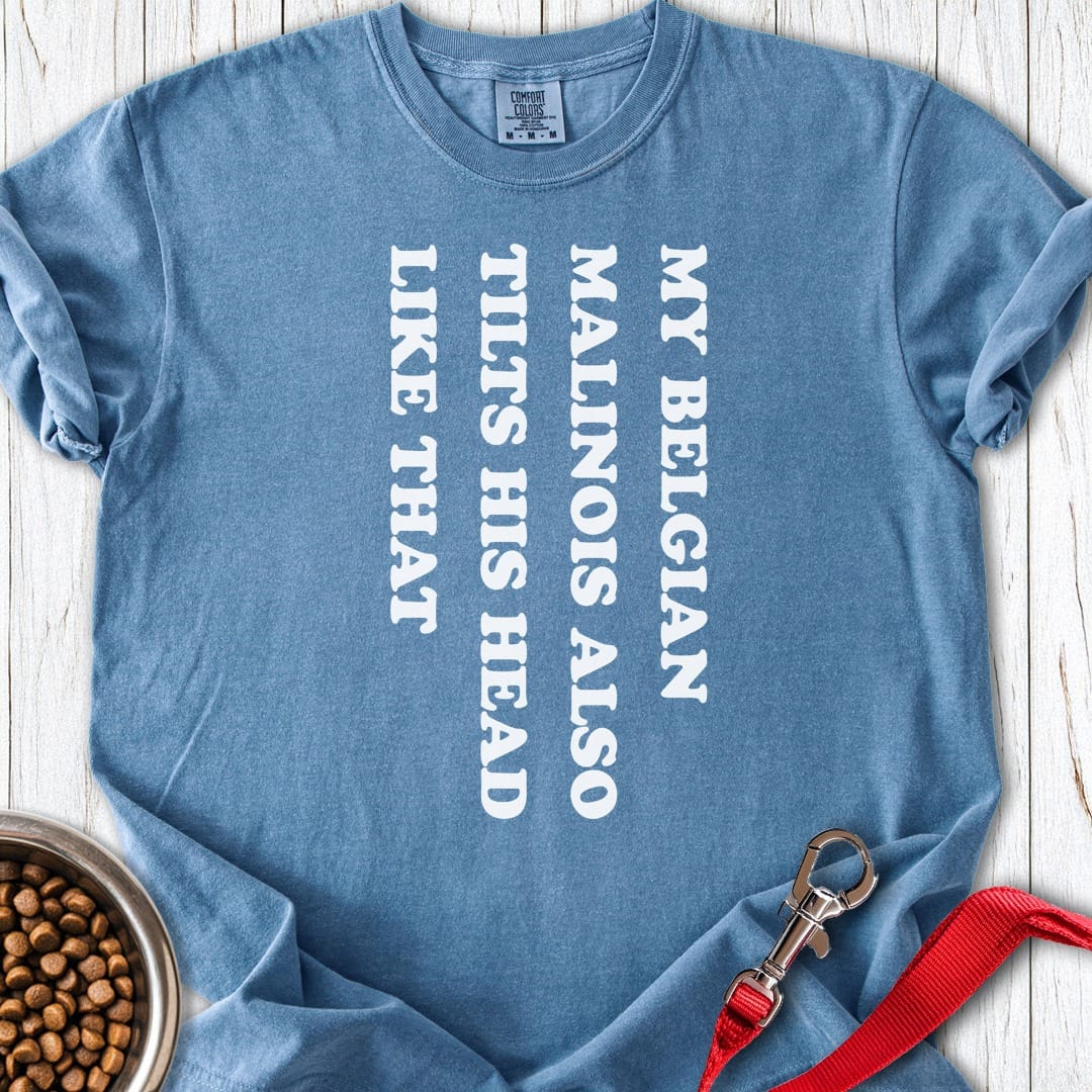 Malinois Tilt His Head Premium Tee Blue Jean