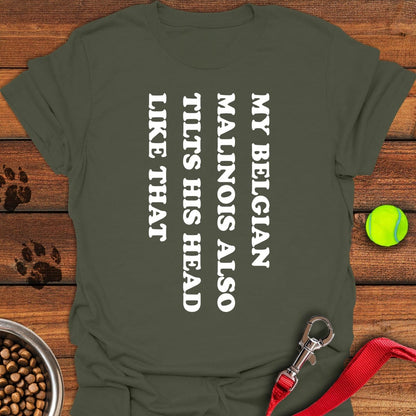 Malinois Tilt His Head Military Green