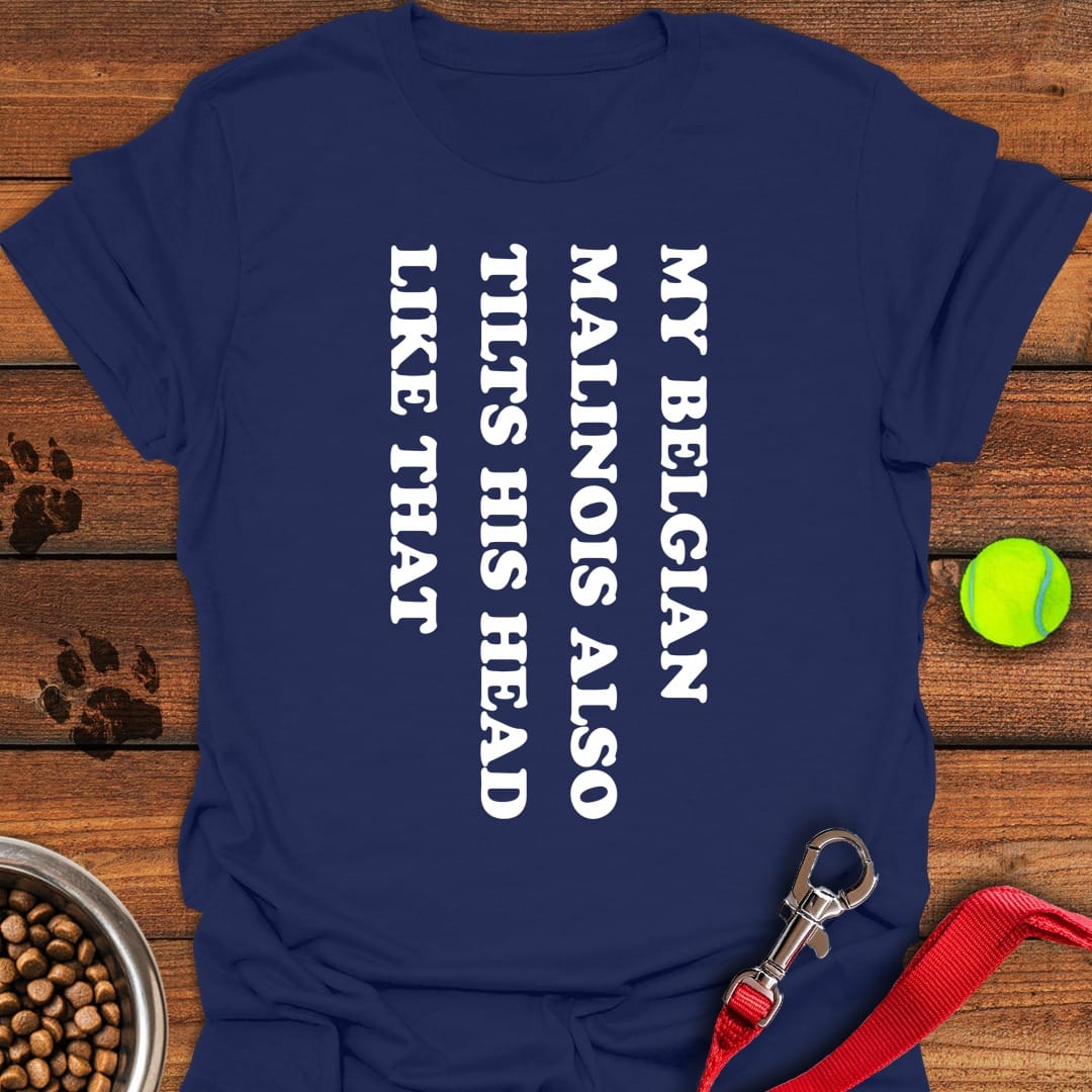Malinois Tilt His Head Navy