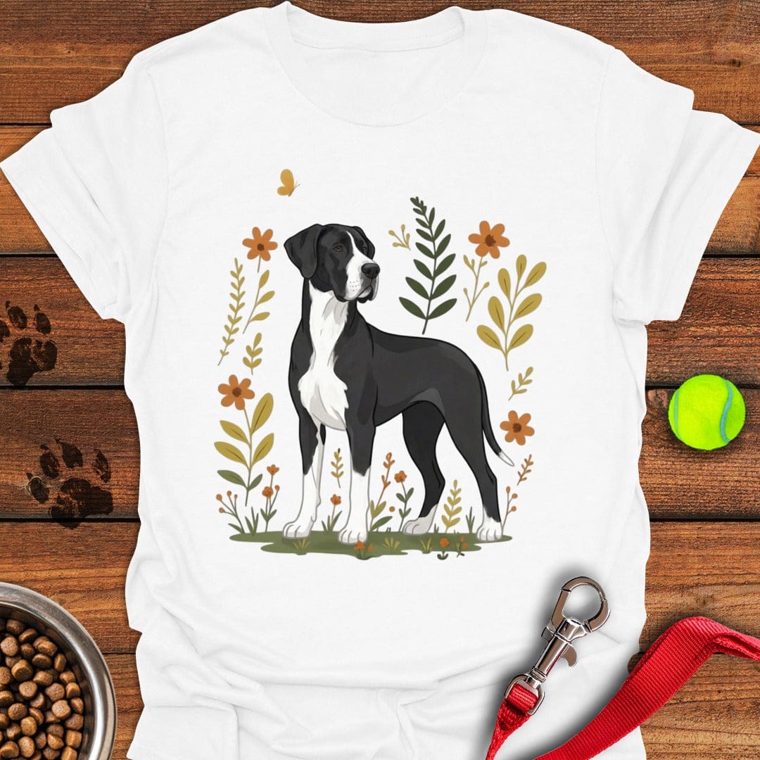 Mantle Great Dane Flowers White