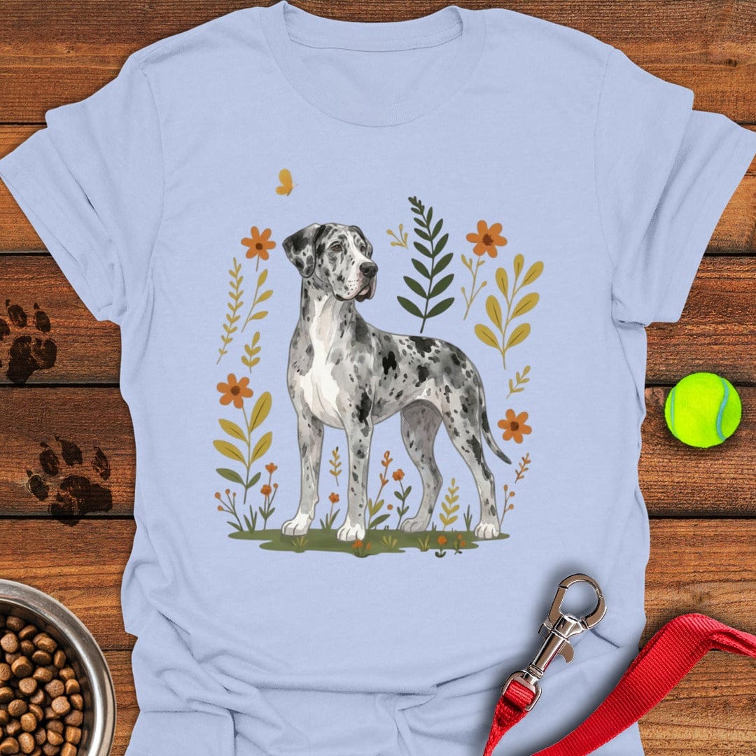 Merle Great Dane Flowers Light Blue