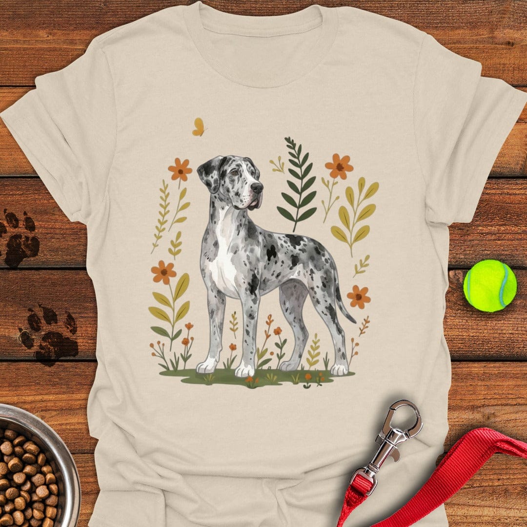 Merle Great Dane Flowers Natural