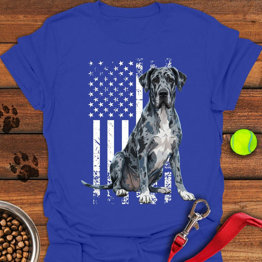 Merle Great Dane USA Flag Royal