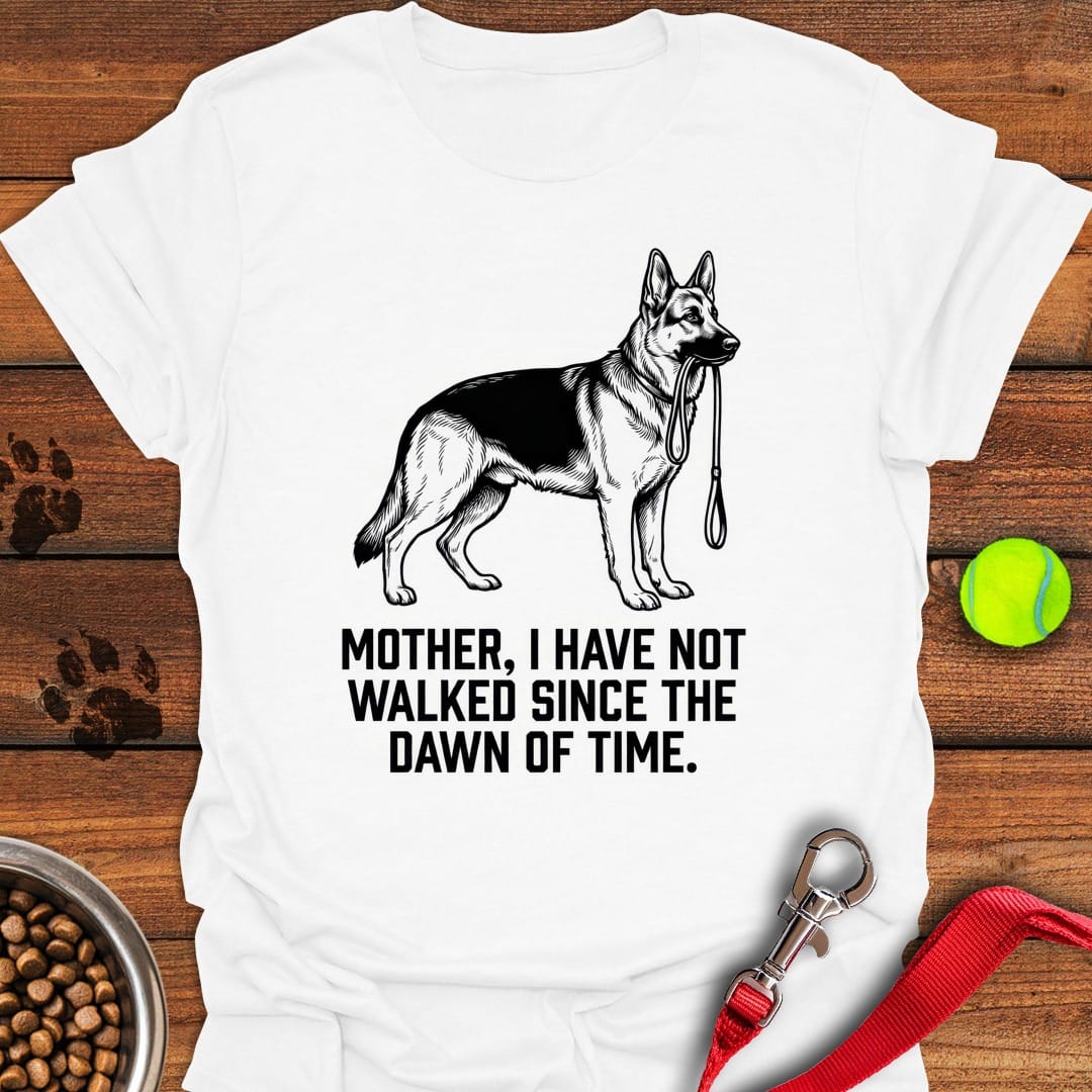 Mother Walking German Shepherd White