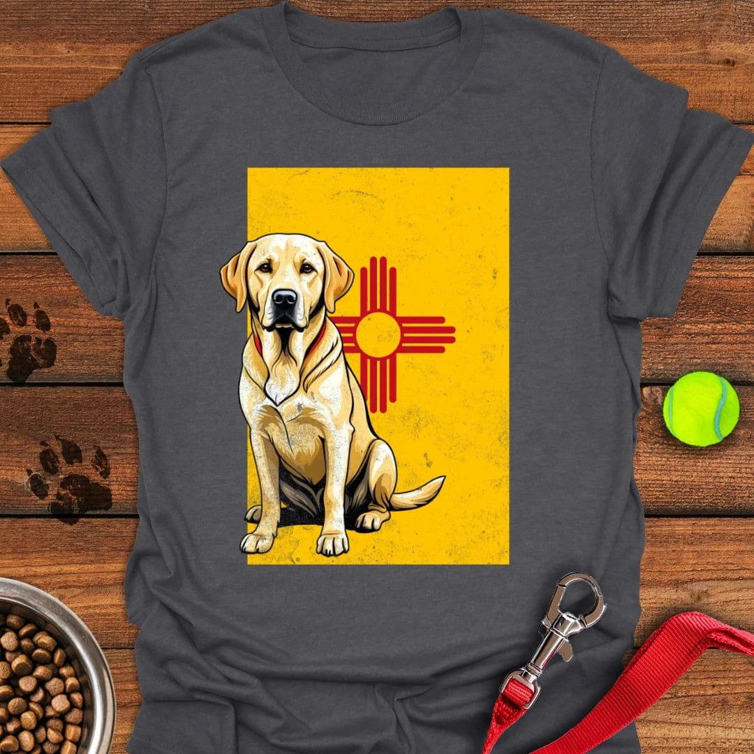 Yellow Labrador New Mexico Flag T-Shirt Dark Heather