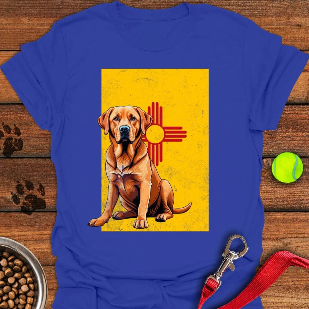 Fox Red Labrador New Mexico Flag T-Shirt Royal